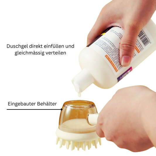 PetiMundo - 3 in 1 Hunde- und Katzenbürste fürs Waschen, Massieren und Enthaaren