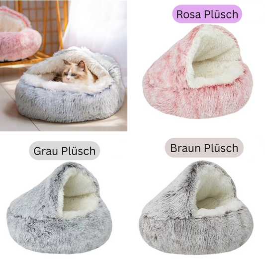 PetiMundo: 2-in-1 Donut-Höhlenbett kleine Hunde und Katzen