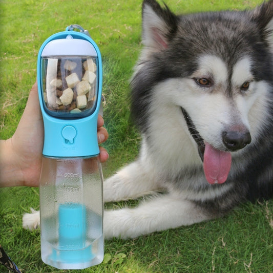 PetiMundo - Hunde Trinkflasche mit Futterbehälter und Kotbeutelfach